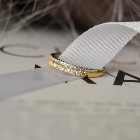 Diamantring in 14 Karat Gold mit Rhodium 0,38 ct