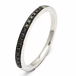 schwarz Diamant Ring in 14 Karat Weißgold 0,09 ct 