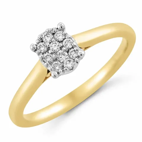 Diamantring in 14 Karat Gold- und Weißgold 0,18 ct