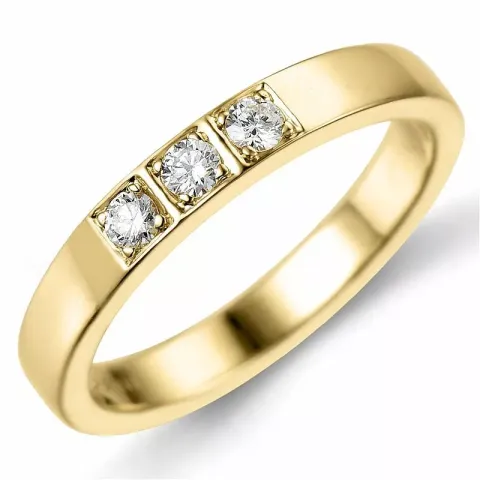 Memoirering in 14 Karat Gold 3 x 0,05 ct