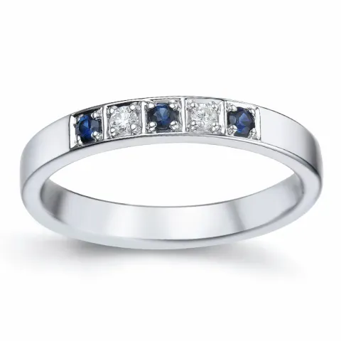 Saphir Memoirering in 14 Karat Weißgold 0,06 ct 0,15 ct