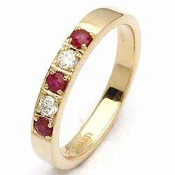 Rubin Memoirering in 14 Karat Gold 0,10 ct 0,24 ct