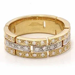 Diamant Gold Ring in 14 Karat Gold- und Weißgold 0,29 ct