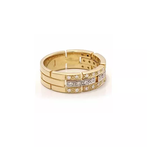 Diamant Gold Ring in 14 Karat Gold- und Weißgold 0,29 ct