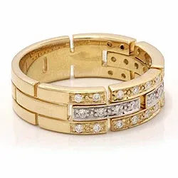 Diamant Gold Ring in 14 Karat Gold- und Weißgold 0,29 ct