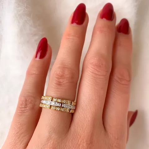 Diamant Gold Ring in 14 Karat Gold- und Weißgold 0,29 ct