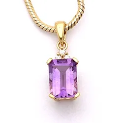 Viereckigem Amethyst Anhänger aus 9 Karat Gold