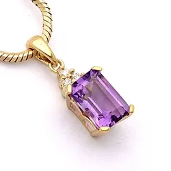 Viereckigem Amethyst Anhänger aus 9 Karat Gold