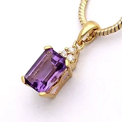 Viereckigem Amethyst Anhänger aus 9 Karat Gold