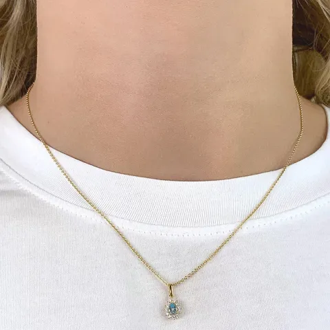 Tropfen Rosettenanhänger aus 9 Karat Gold