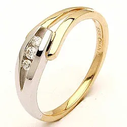 abstraktem Diamantring in 14 Karat Gold- und Weißgold 0,07 ct