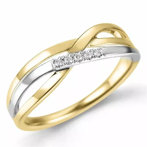 Diamantring in 14 Karat Gold- und Weißgold 0,03 ct