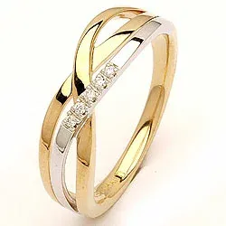 Diamantring in 14 Karat Gold- und Weißgold 0,03 ct