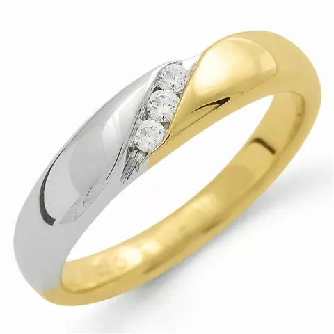 Diamantring in 14 Karat Gold- und Weißgold 0,08 ct