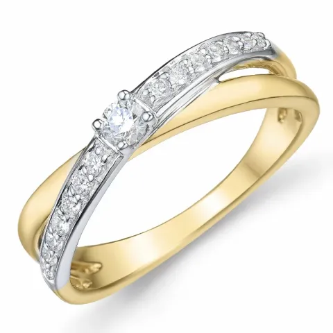 Diamant Ring in 14 Karat Gold- und Weißgold 0,25 ct