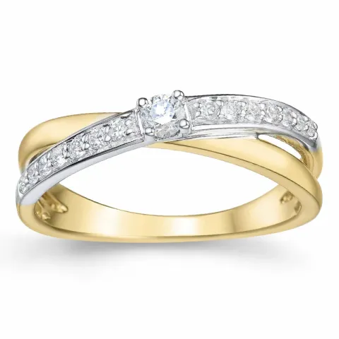 Diamant Ring in 14 Karat Gold- und Weißgold 0,25 ct