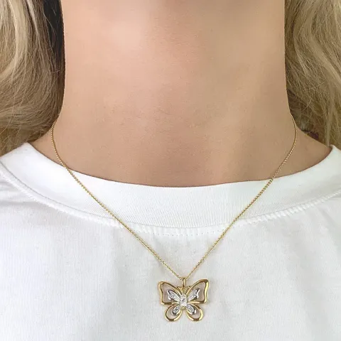 Schmetterlinge Anhänger aus 9 Karat Gold mit Rhodium