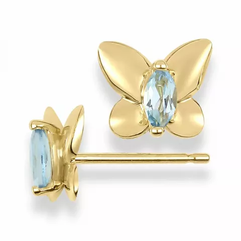 Schmetterlinge Ohrringe in 9 Karat Gold mit Topasen