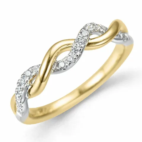 Diamantring in 14 Karat Gold- und Weißgold 0,13 ct