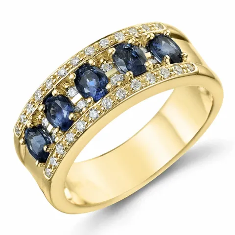 Saphir Diamantring in 14 Karat Gold 0,26 ct 1,26 ct