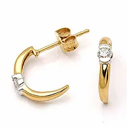 Halbkreolen in 9 Karat Gold und Weißgold mit