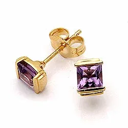 viereckigem Ohrringe in 9 Karat Gold mit