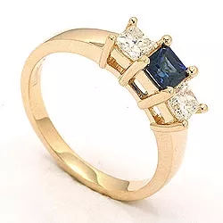 Saphir ring in 14 karat gold 0,52 ct 0,36 ct