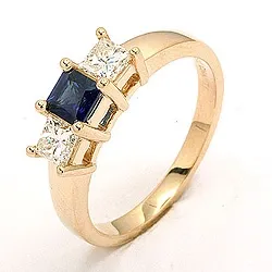 Saphir ring in 14 karat gold 0,52 ct 0,36 ct