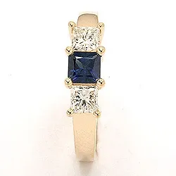 Saphir ring in 14 karat gold 0,52 ct 0,36 ct