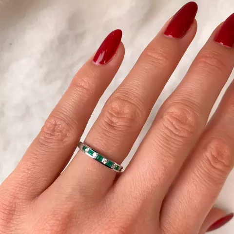 Smaragd Ring in 14 Karat Weißgold 0,11 ct 0,21 ct