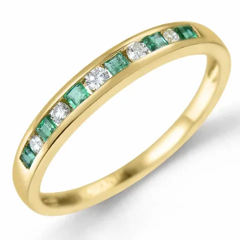 Smaragd Gold Ring in 14 Karat Gold 0,11 ct 0,21 ct