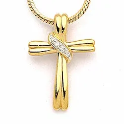 Kreuz Zirkon Anhänger aus 9 Karat Gold