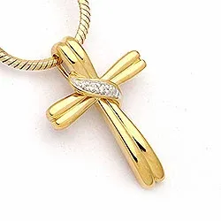 Kreuz Zirkon Anhänger aus 9 Karat Gold