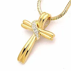 Kreuz Zirkon Anhänger aus 9 Karat Gold