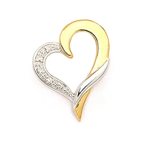 Herz Anhänger aus 9 Karat Gold mit Rhodium