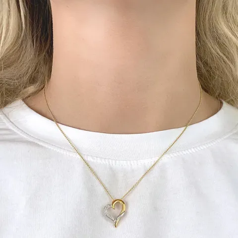 Herz Anhänger aus 9 Karat Gold mit Rhodium