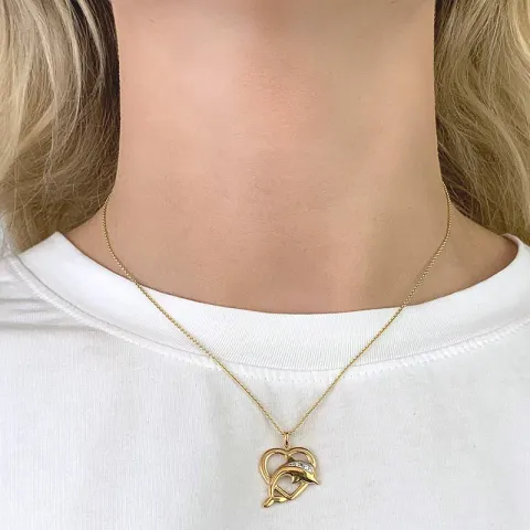 Delfin Anhänger aus 9 Karat Gold mit Rhodium