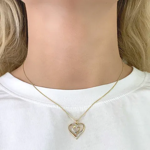 Herz Anhänger aus 9 Karat Gold mit Rhodium