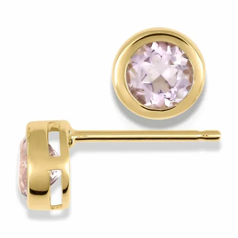 Runden Ohrringe in 9 Karat Gold mit Amethysten