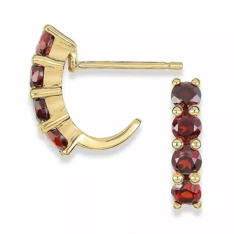 Granat Ohrringe in 9 Karat Gold mit Granaten