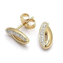 Ohrstecker in 9 Karat Gold mit Rhodium mit Zirkon