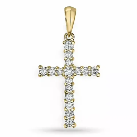 Kreuz Diamantanhänger in 14 karat Gold 0,28 ct