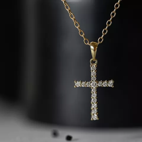 Kreuz Diamantanhänger in 14 karat Gold 0,28 ct