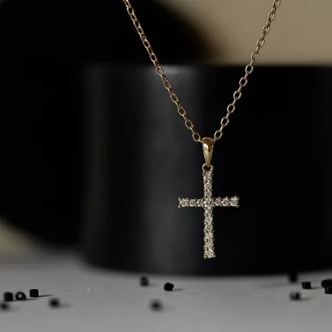 Kreuz Diamantanhänger in 14 karat Gold 0,28 ct