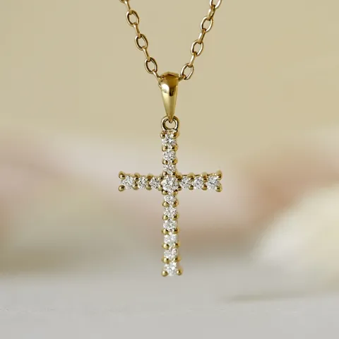 Kreuz Diamantanhänger in 14 karat Gold 0,28 ct