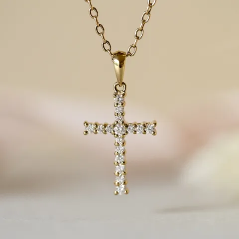 Kreuz Diamantanhänger in 14 karat Gold 0,28 ct