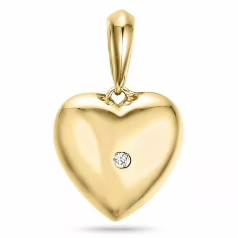 Herz Diamant Anhänger in 14 karat Gold 0,01 ct