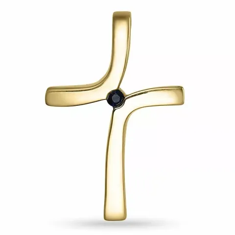 Kreuz saphir anhänger in 14 karat gold 0,04 ct