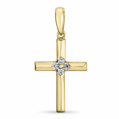 Kreuz Anhänger in 14 karat Gold 0,08 ct