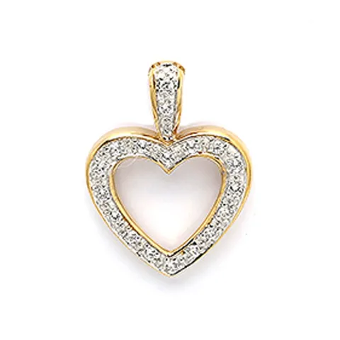 Herz Anhänger aus 9 Karat Gold mit Rhodium